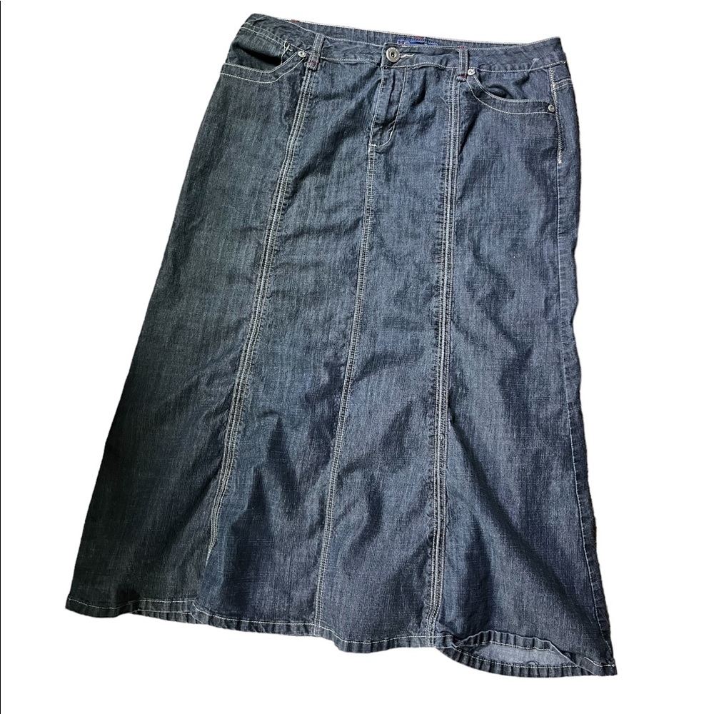 Dark wash Maxi denim jean skirt